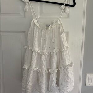 Miss Selfridge Cream Ruffled Top